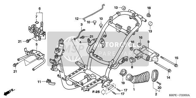 Honda SCV100 2003 Cuerpo del marco para un 2003 Honda SCV100